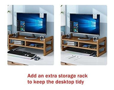 Imagen 4 de 4 de Soporte Bambu Para Monitor Computadora Elevacion 2 Capa