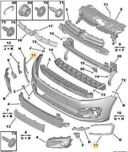 Moldura Cromada Faro Antiniebla Derecho Citroën C-elysee