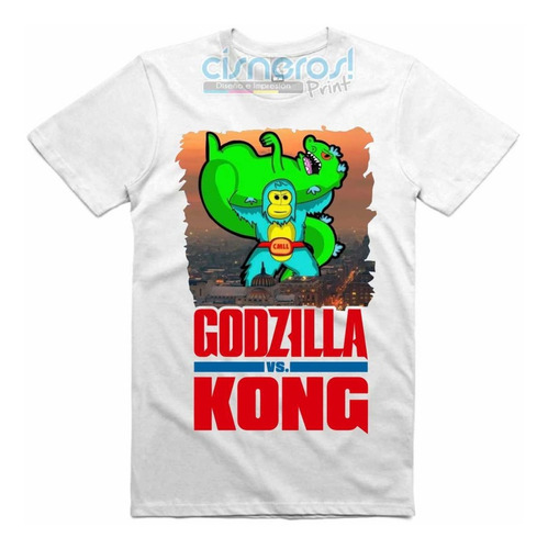 Playera Godzilla Vs Kong Reptar Vs Kemonito Todas Las Tallas