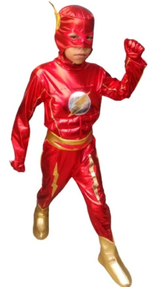 Disfraz de disfraces Flash de superhéroe para niños Edad 6-8 años