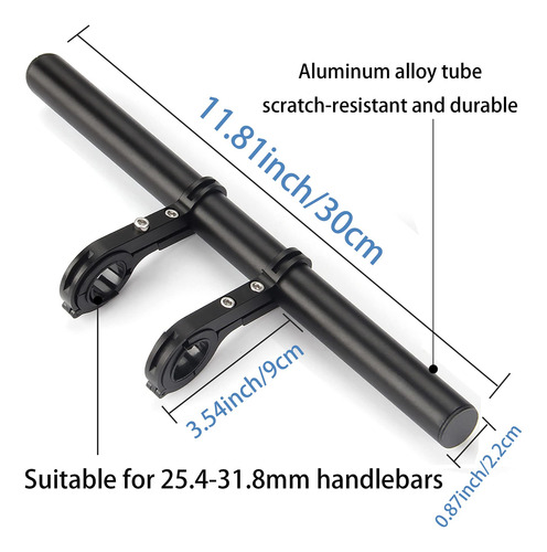 Extensión De Manillar Doble Aluminio 11.8 Para Bicicleta Color