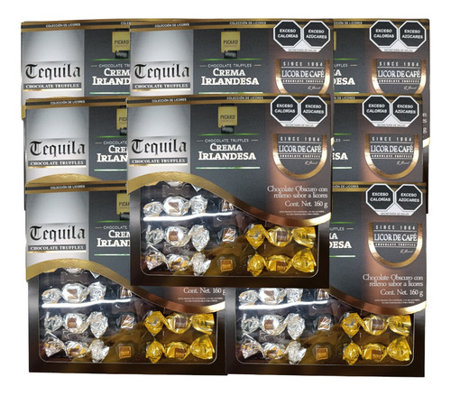 Chocolate Colección Licor 2p 160g C/u Tequila Irlandesa Café