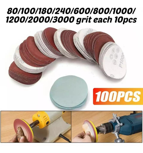 Kit De Lijado Para Mototool Taladro Rectificado 2 Pul 100 Pz