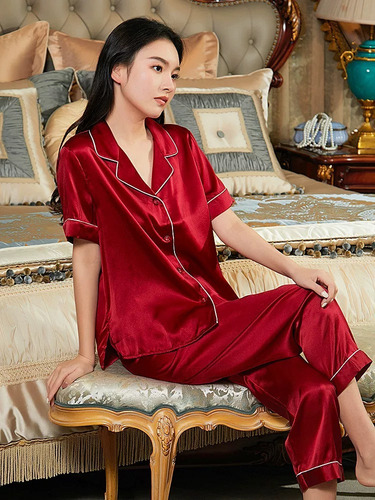 Pijamas Para Mujer De Satén Sedoso Cómodo Ropa Para Dormir
