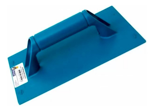 Desempenadeira Plástica Estriada Azul Cabo Inteiriço 14x27cm