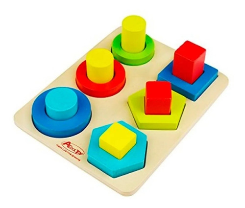 Imagen 2 de 6 de Acool Plantado Ensarte Formas Colores Madera Ac7666 Edu Full