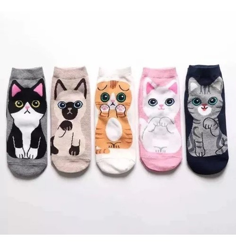 12 Pares De Medias Tobilleras Orejitas Animalitos Mujer Dama