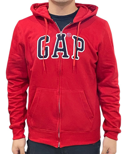 Sudadera Gap Hombre Con Cierre, Logo Bordado Y Capucha