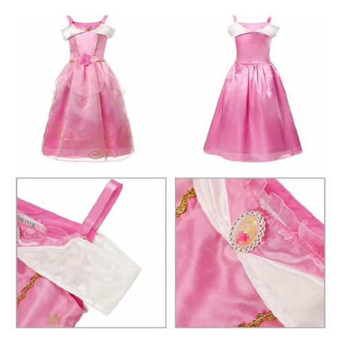 Disfraz Vestido Niña Bella Durmiente Aurora Fiesta Navidad