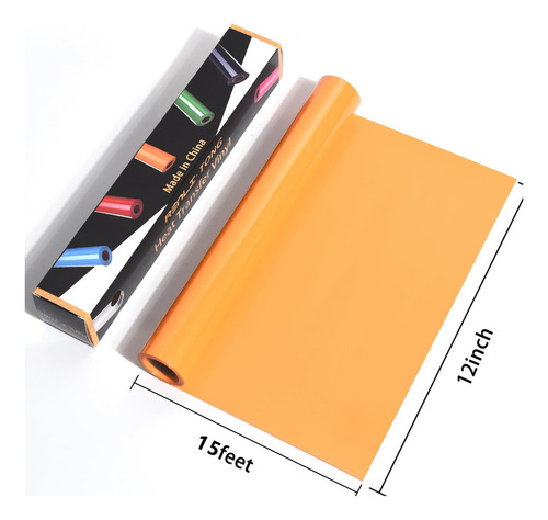 Renli Tong Vinilo Termoadhesivo Htv Amarillo Naranja, Rollo