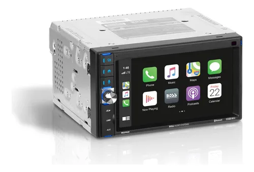 Boss Audio Systems Bcp62 - Sistema Estéreo De Audio Para Coche, Apple Carplay, Doble Din De 6.2 Pulgadas, Visualización Táctil Capacitiva, Audio Bluetooth Y Unidad Principal De Llamadas, Usb, Sin