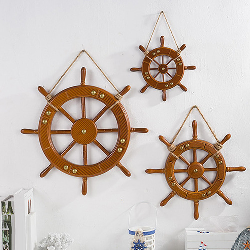 Rueda De Barco De Madera, Decoración De Pared, Timón De