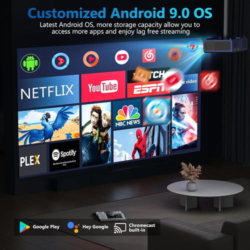 Proyector Xnoogo, Native 1080p 5g Wifi Bluetooth 1000 Ansi
