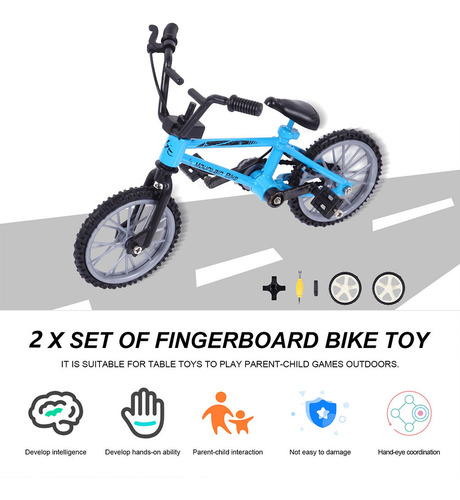 2 Juegos De Minibicicleta De Dedo Modelo Finger Bike De Alea