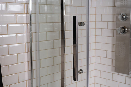 Box Ducha Rectangular Transl. Acero Inox C/ Base - Shanghai