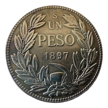 Moneda Chile 1 Peso 1897 (rp)(x1080-x1083