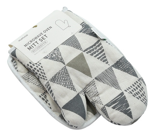 Set De Guantes Para Horno - Print De Patrones Geometricos - 