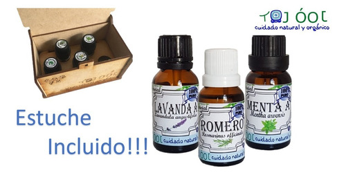 Aceites Esencial Lavanda Menta Romero 100% Puro 15ml Estuche