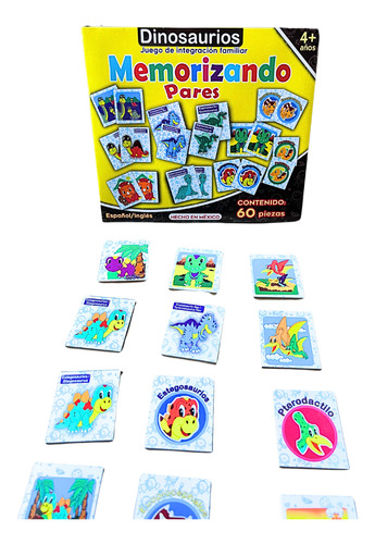 Juego Memoria Infantil Dinosaurios Didactico Madera Niños