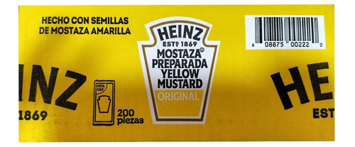 Mostaza Heinz Con 200 Piezas De 5 Grs