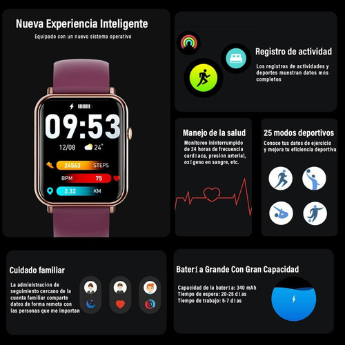 Nuevo Reloj Deportivo Inteligente Impermeable For Mujer