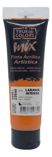 Tinta Acrílica Artistica Mix True Colors 150ml 2115 Laranja