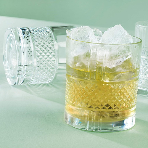 Set Whiskey Vasos De Vidrio 7 Pz Brillante Con Licorera Decantador Rcr Cristal Hecho En Italia Color Blanco