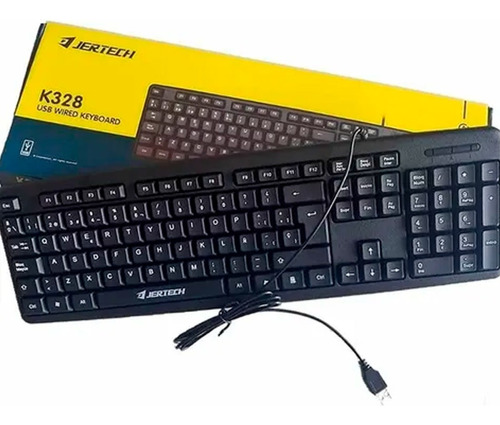 Teclado Económico Jertech K328 - Conexión Usb Color del teclado Negro Idioma Español Latinoamérica