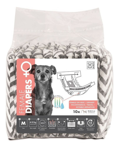 Pañales Para Perros - Hembra - Talle M -pack 10 Unidades