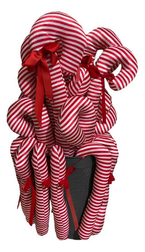 Caramelos 3 Para La Decoracion Navideña De Pino 60cms Color Rojo
