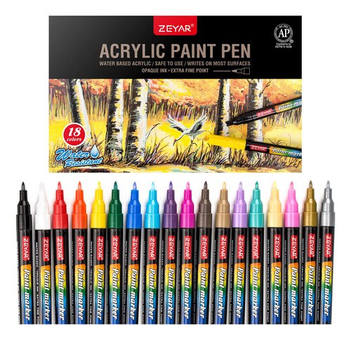 Marcadores De Pintura Acrilica Premium, 18 Colores