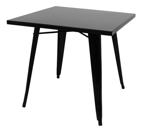 Mesa Tolix Cuadrada De Metal Tapa Negro