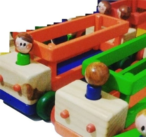 Camión Madera Didáctico Motricidad Jgo Simbólico Montessori