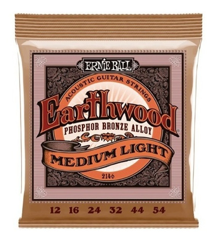 Ernie Ball 2146 Earthwood Phosphor Encordado Acústica 12-54