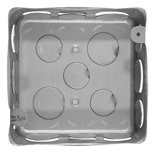 Caja De Registro Alfa Galvanizada Cuadrada 3/4 PuLG 20pzs Color Gris