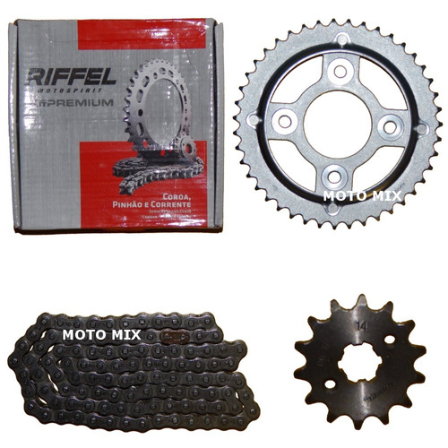 Kit Relação Transmissão Honda Cg 125 Fan 09-13 Riffel