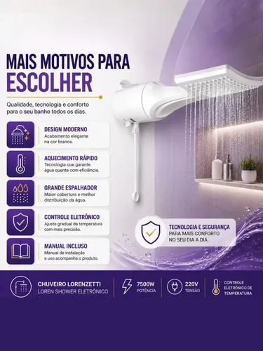Chuveiro Eletrônico Lorenzetti Shower - 5