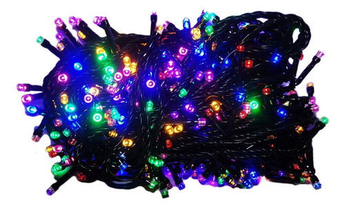 Serie Navideña Led Multicolor Rgb 500luces 25mts Ca Luces Multicolor Rgb Cable Verde