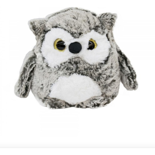 Coruja Cinza Com Olhinhos Amarelos Em Pelúcia 20 Cm