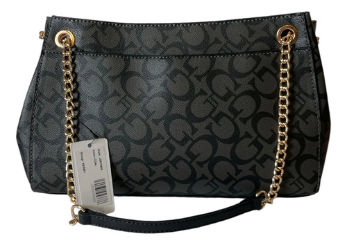 Bolsa Guess Monograma Original Gris Oscuro Monograma Dorado Negro