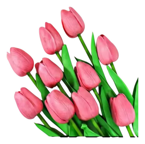 Tulipanes Artificiales Rosa Decoración Set 5 Piezas Flores Rosa