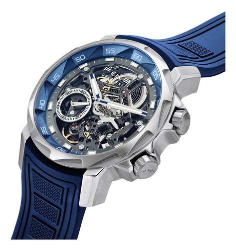 Reloj Skeleton Auto Feice Fm511 Para Hombre, 5 Atm, Correa D