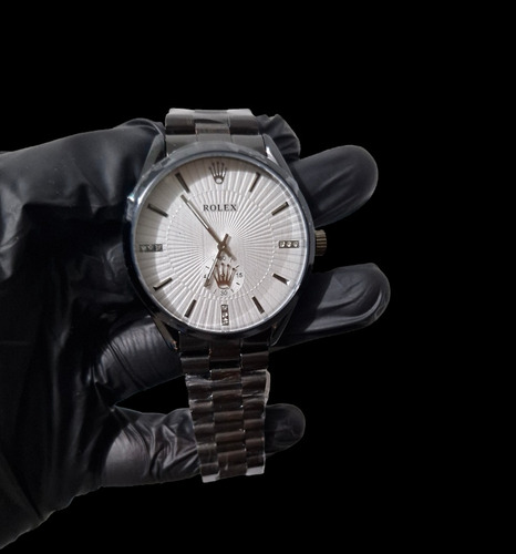 Reloj Rolex Negro Con Fondo Blanco Clon