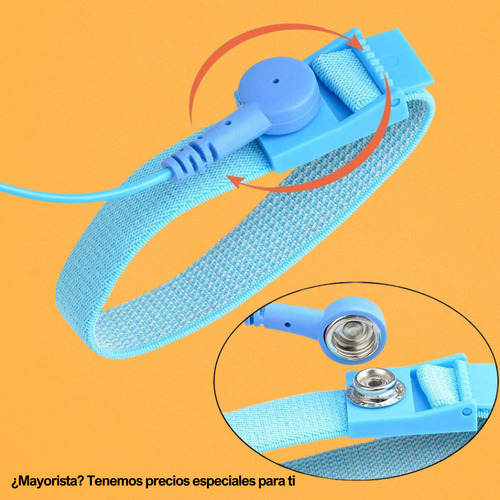 Pulsera Anti Estática Con Cable Ajustable Y Resistente Esd