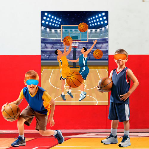 Pegatinas De Juego Para Fiesta Niños Con Balón De Baloncesto InBoxxarty