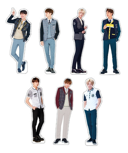 Figuras Bts Base Rígida Kit 7 Pzas Coroplast