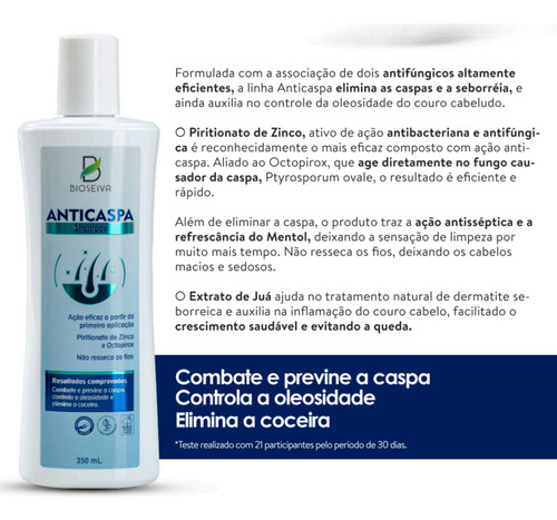 Kit Anticaspa Bioseiva Shampoo E Condicionador 250ml