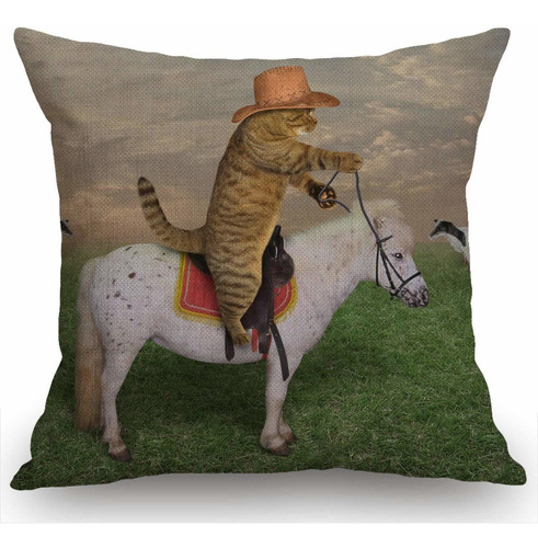 Swono Funny Cat Farmhouse Decor The Cat Cowboy On A Horse - 