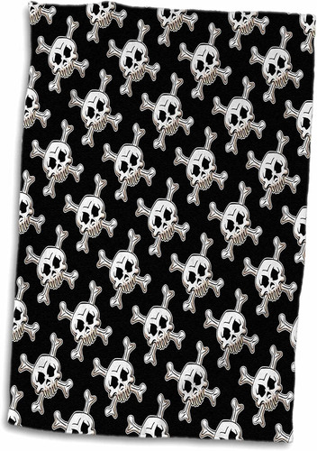 3d Rose Skull And Crossbones Pattern En Toalla De Mano ...