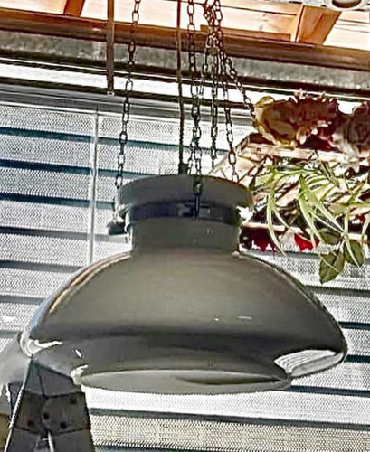 Antigua Lámpara De Opalina Retro Colgante